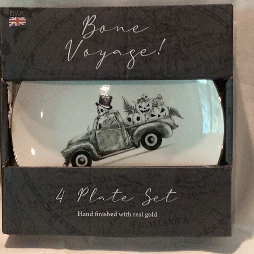 Eaton Fine Dining Bone Voyage Halloween Appetizer/Salad/Dessert Plate Set